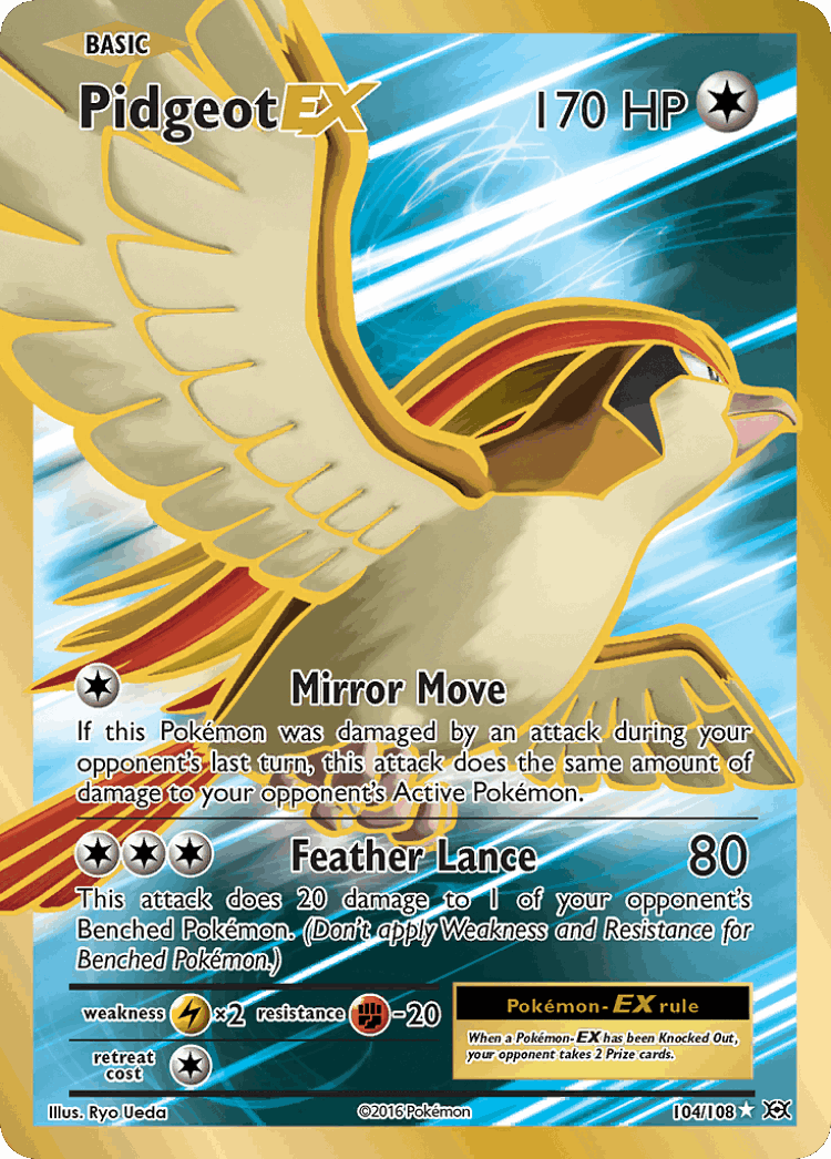 Pidgeot-EX #104 from Evolutions - Rare Ultra - Illustrated by Ryo Ueda