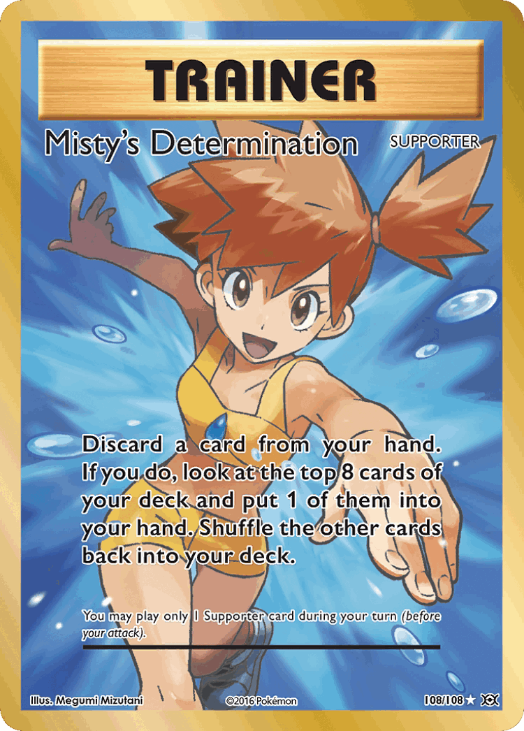 Misty's Determination #108 from Evolutions - Rare Ultra - Illustrated by Megumi Mizutani