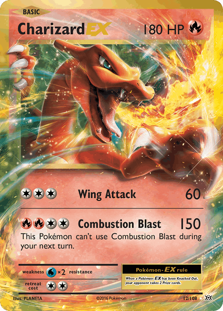 Charizard-EX #12 from Evolutions - Rare Holo EX - Illustrated by PLANETA