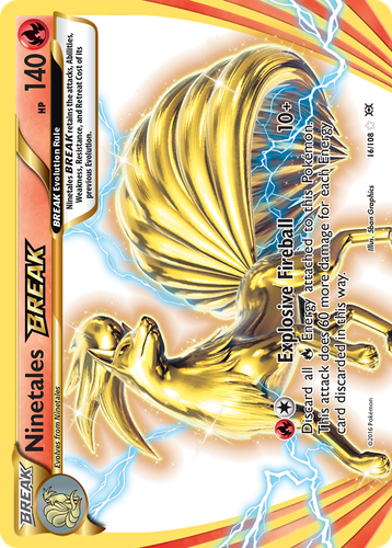 Ninetales BREAK #16 from Evolutions - Rare BREAK - Illustrated by 5ban Graphics