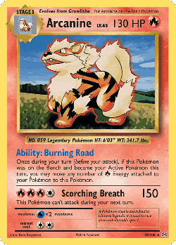 Arcanine Pokémon TCG card art