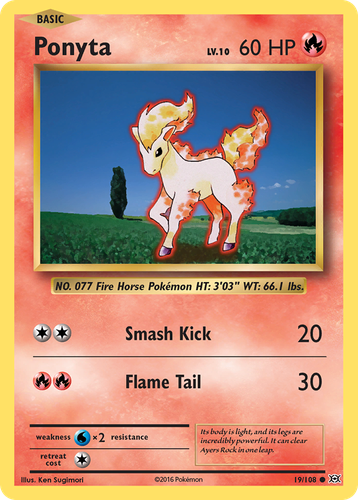 Ponyta #19 from Evolutions - Common - Illustrated by Ken Sugimori