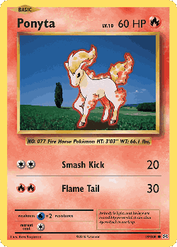 Ponyta Pokémon TCG card art