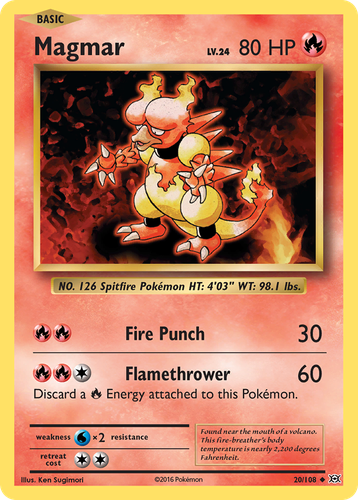 Magmar #20 from Evolutions - Uncommon - Illustrated by Ken Sugimori