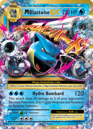 M Blastoise-EX #22 from Evolutions - Rare Holo EX - Illustrated by 5ban Graphics