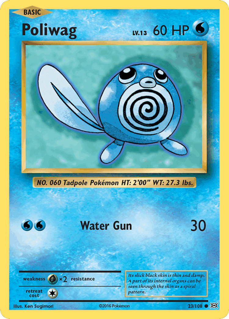 Poliwag #23 from Evolutions - Common - Illustrated by Ken Sugimori