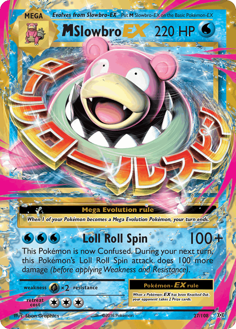 M Slowbro-EX #27 from Evolutions - Rare Holo EX - Illustrated by 5ban Graphics
