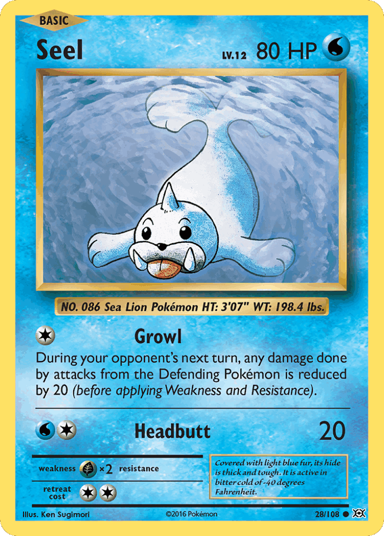 Seel #28 from Evolutions - Common - Illustrated by Ken Sugimori