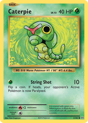 Caterpie Pokémon TCG card art
