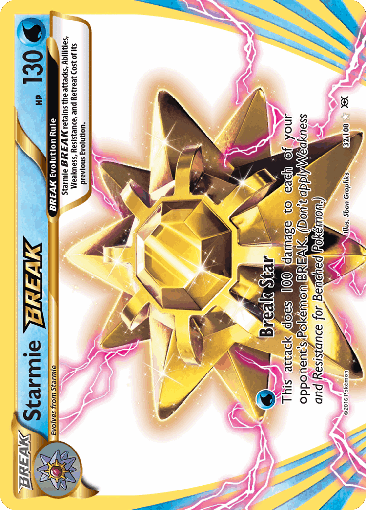 Starmie BREAK #32 from Evolutions - Rare BREAK - Illustrated by 5ban Graphics
