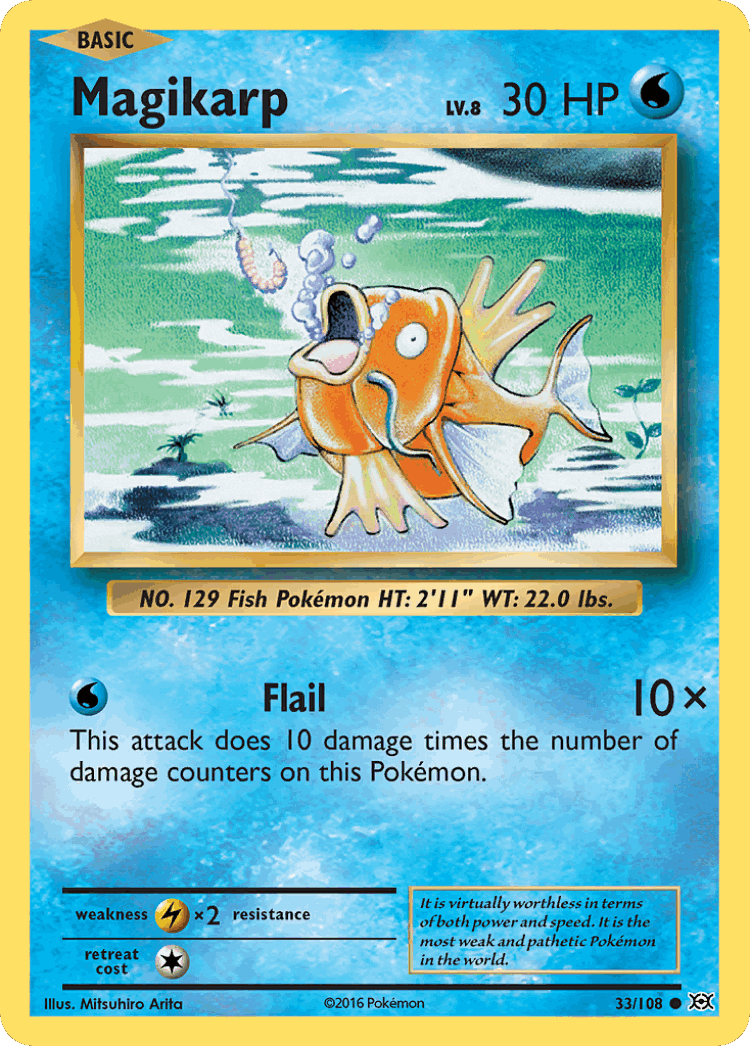 Magikarp #33 from Evolutions - Common - Illustrated by Mitsuhiro Arita