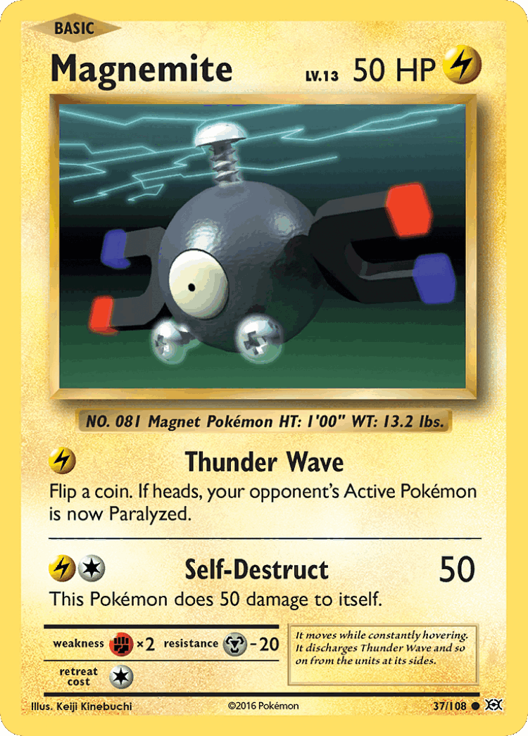 Magnemite #37 from Evolutions - Common - Illustrated by Keiji Kinebuchi