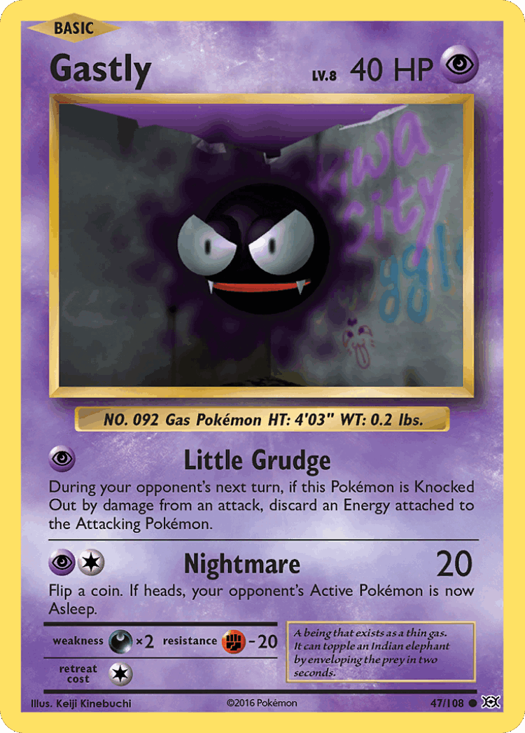 Gastly #47 from Evolutions - Common - Illustrated by Keiji Kinebuchi