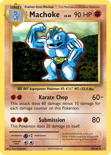 Machoke #58 from Evolutions - Uncommon - Illustrated by Ken Sugimori