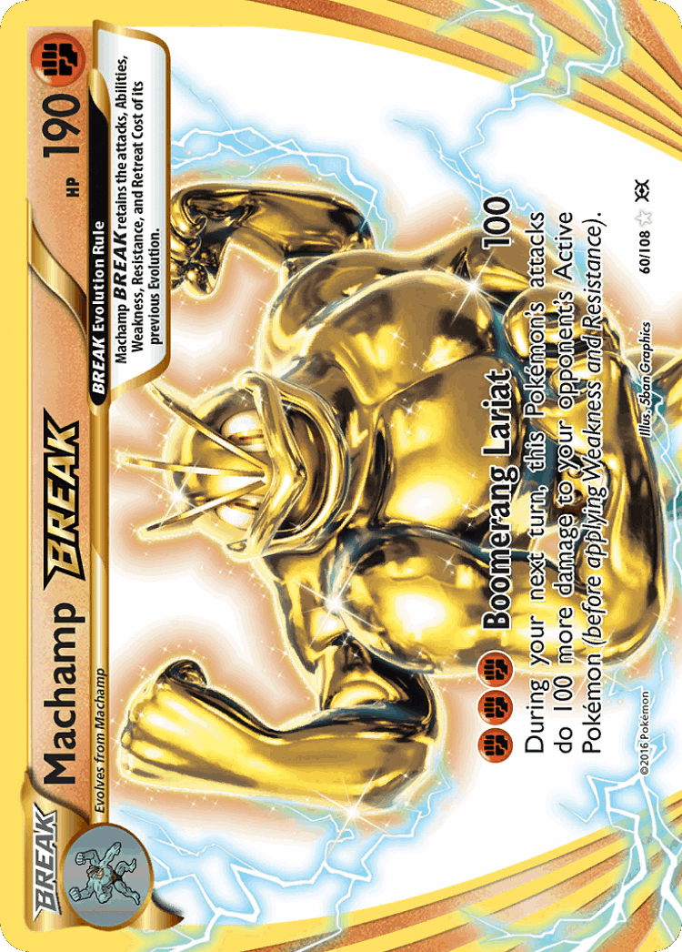 Machamp BREAK #60 from Evolutions - Rare BREAK - Illustrated by 5ban Graphics