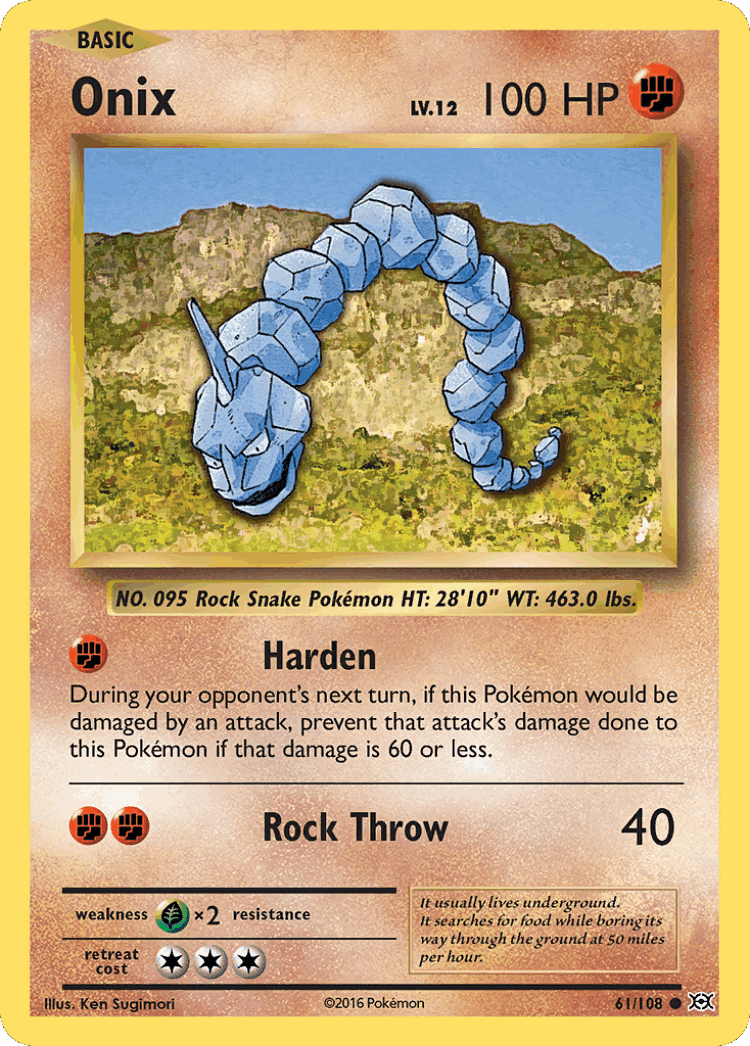 Onix #61 from Evolutions - Common - Illustrated by Ken Sugimori