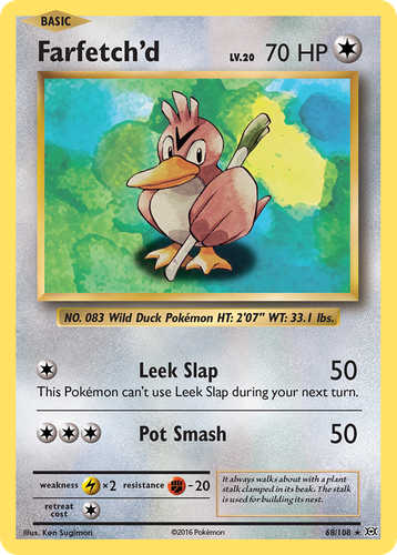 Farfetch'd #68 from Evolutions - Rare - Illustrated by Ken Sugimori