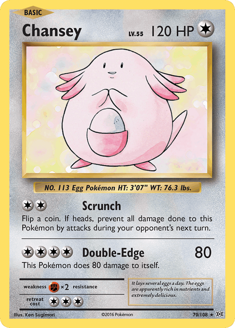 Chansey #70 from Evolutions - Rare Holo - Illustrated by Ken Sugimori