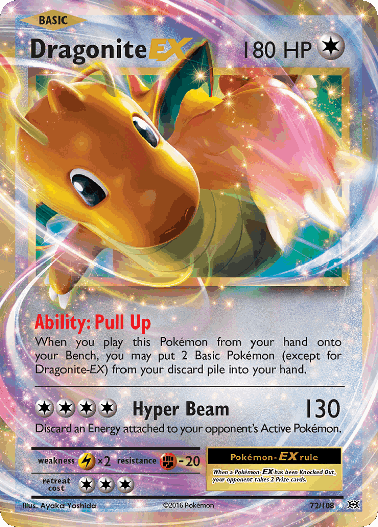 Dragonite-EX #72 from Evolutions - Rare Holo EX - Illustrated by Ayaka Yoshida