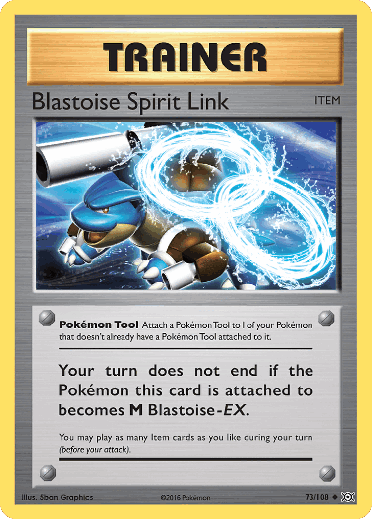 Blastoise Spirit Link #73 from Evolutions - Uncommon - Illustrated by 5ban Graphics