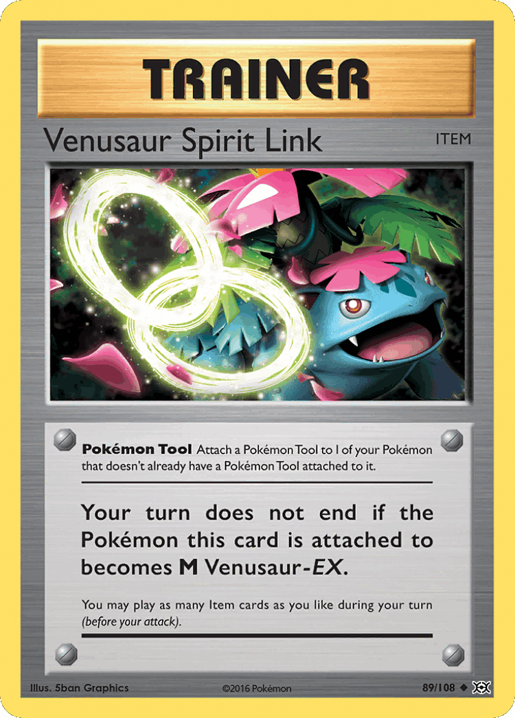 Venusaur Spirit Link #89 from Evolutions - Uncommon - Illustrated by 5ban Graphics
