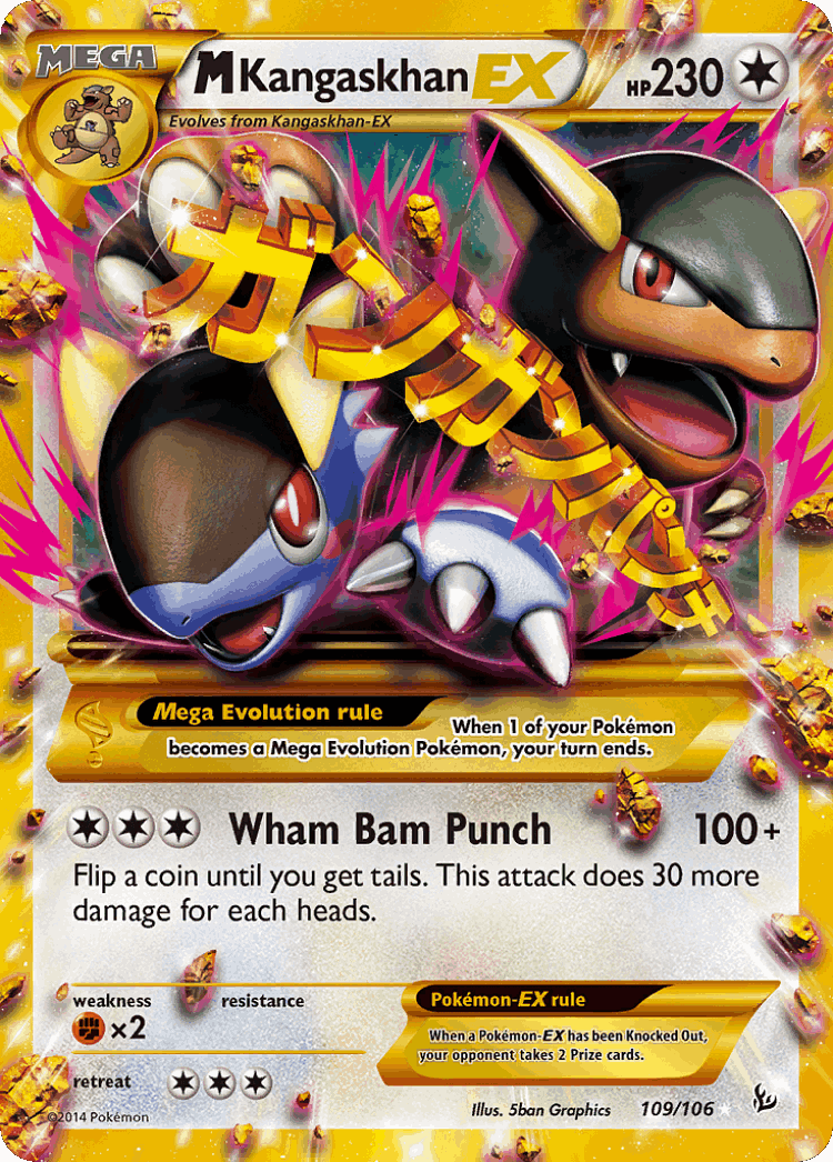 M Kangaskhan-EX #109 from Flashfire - Rare Secret - Illustrated by 5ban Graphics