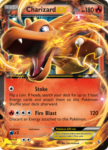 Charizard-EX #11 from Flashfire - Rare Holo EX - Illustrated by Eske Yoshinob