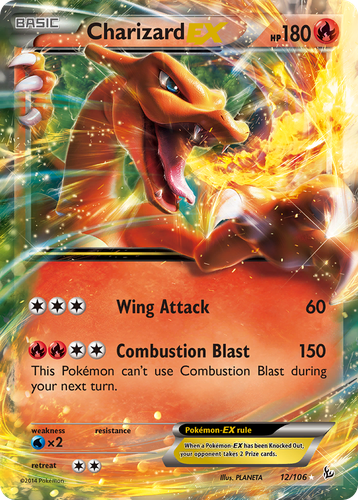 Charizard-EX #12 from Flashfire - Rare Holo EX - Illustrated by PLANETA