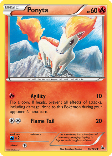 Ponyta #14 from Flashfire - Common - Illustrated by Tomokazu Komiya