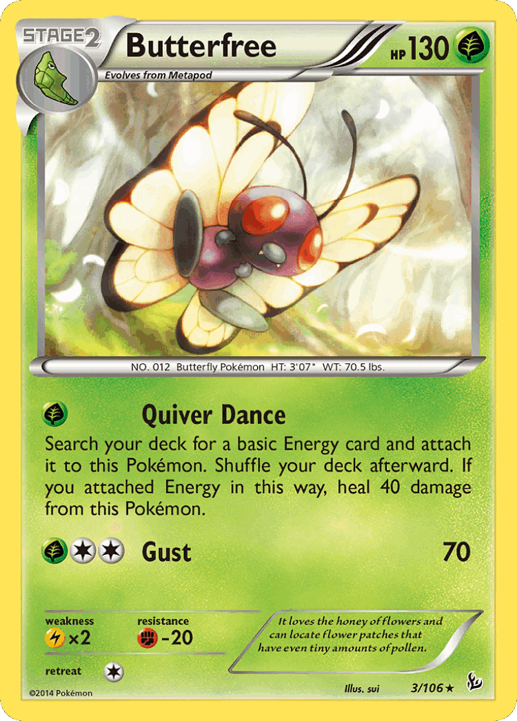 Butterfree #3 from Flashfire - Rare - Illustrated by sui