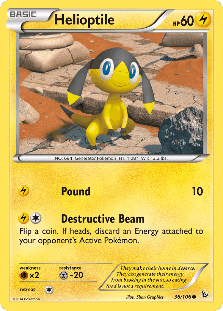 Helioptile #36 from Flashfire - Common - Illustrated by 5ban Graphics