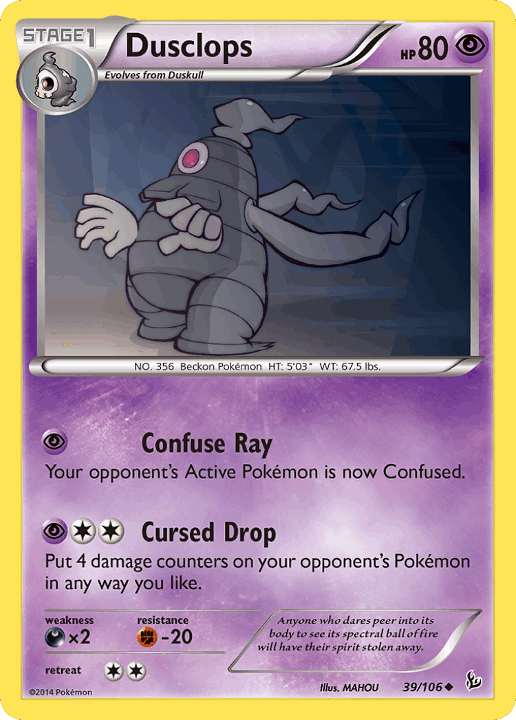 Dusclops #39 from Flashfire - Uncommon - Illustrated by MAHOU