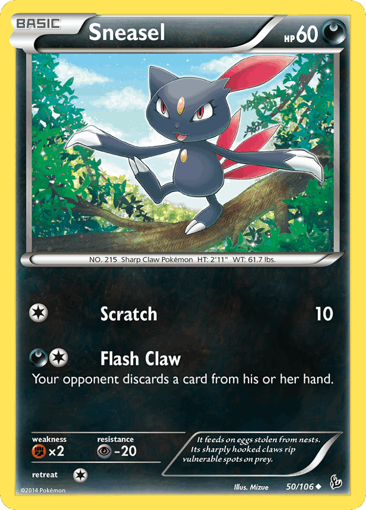 Sneasel #50 from Flashfire - Uncommon - Illustrated by Mizue