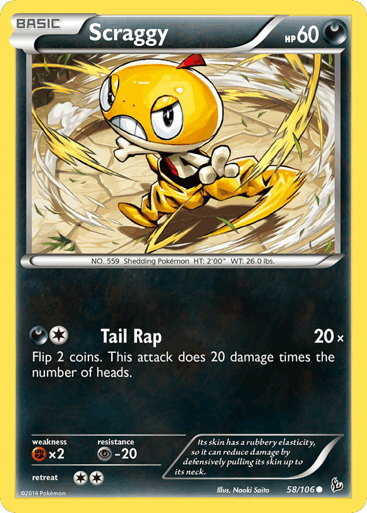 Scraggy #58 from Flashfire - Common - Illustrated by Naoki Saito