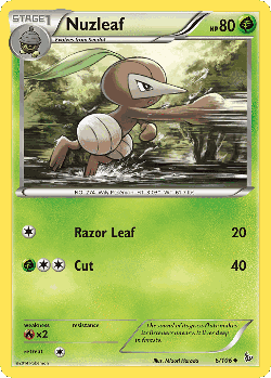 Nuzleaf Pokémon TCG card art
