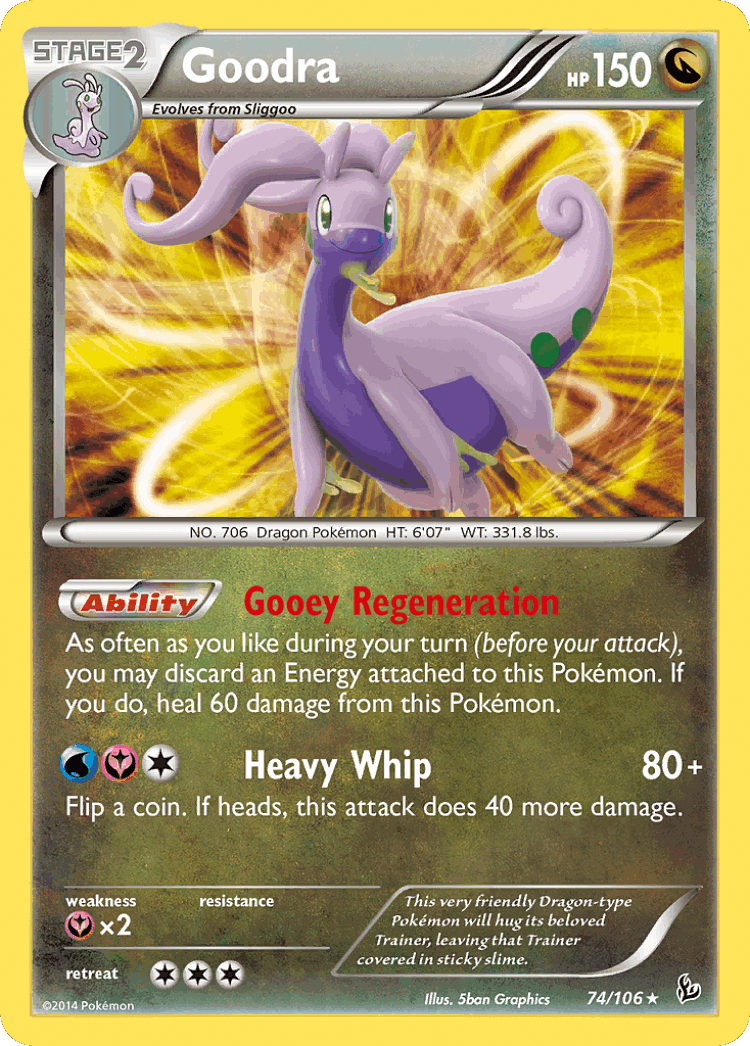Goodra #74 from Flashfire - Rare Holo - Illustrated by 5ban Graphics