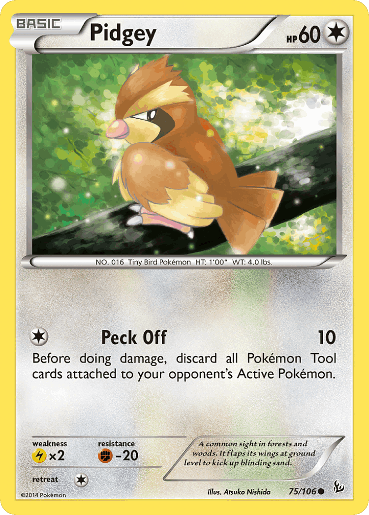 Pidgey #75 from Flashfire - Common - Illustrated by Atsuko Nishida