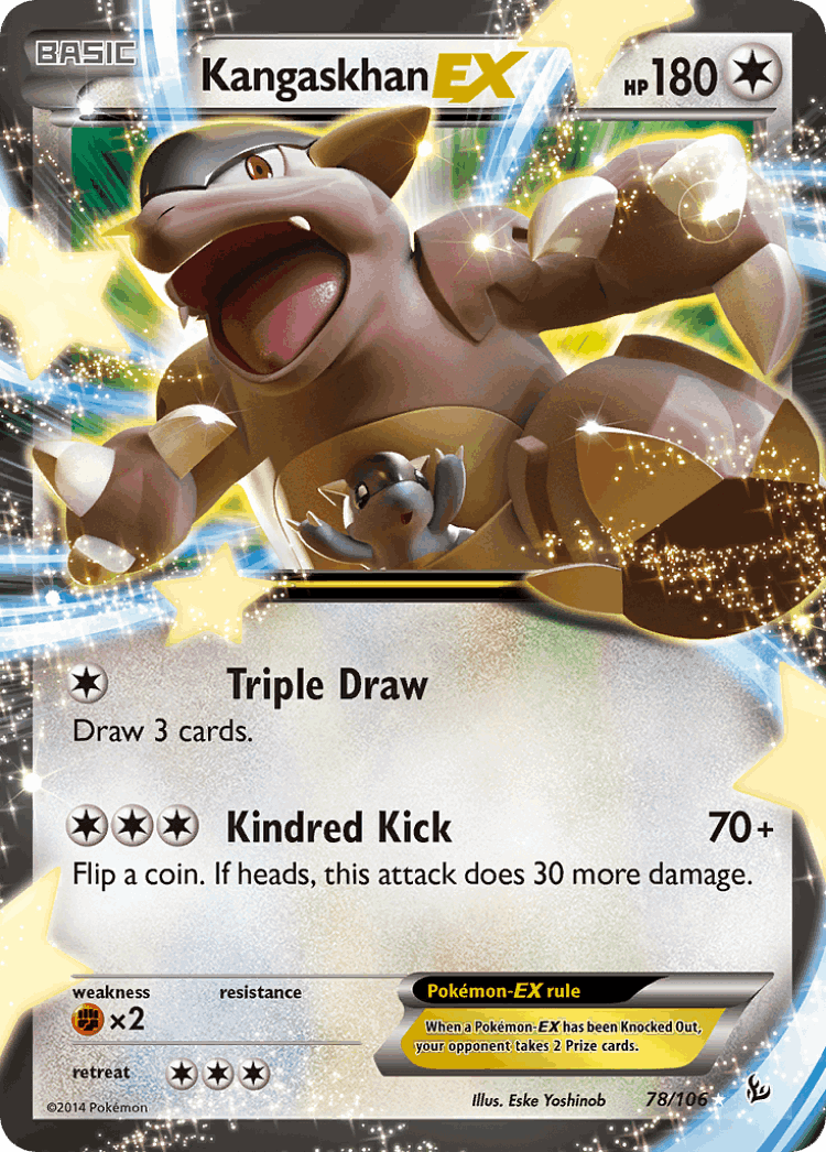 Kangaskhan-EX #78 from Flashfire - Rare Holo EX - Illustrated by Eske Yoshinob