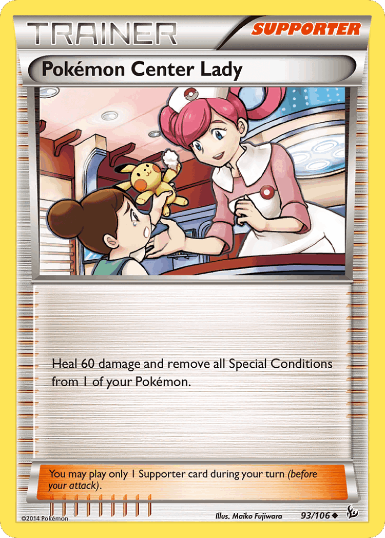 Pokémon Center Lady #93 from Flashfire - Uncommon - Illustrated by Maiko Fujiwara