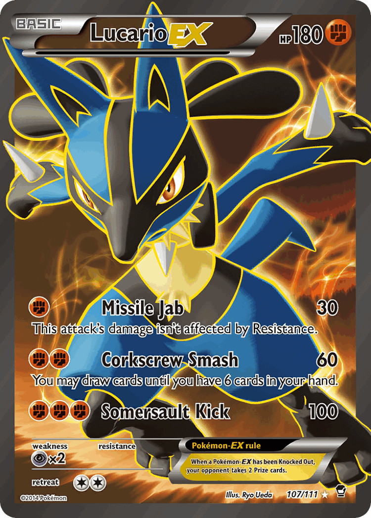 Lucario-EX #107 from Furious Fists - Rare Ultra - Illustrated by Ryo Ueda