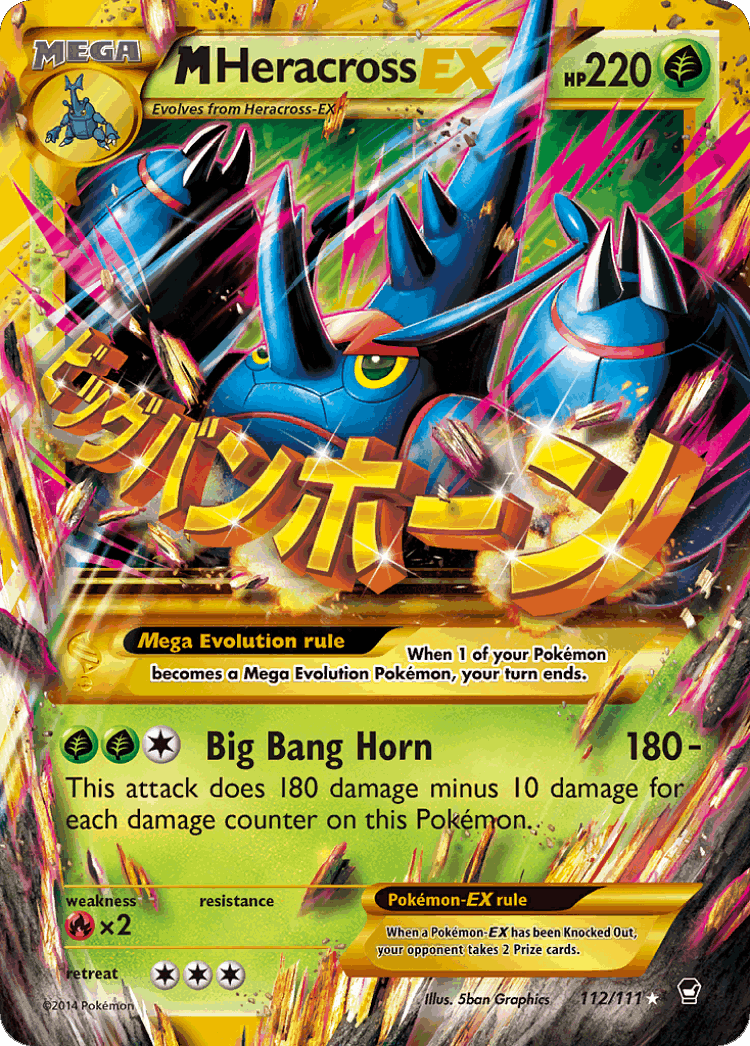 M Heracross-EX #112 from Furious Fists - Rare Secret - Illustrated by 5ban Graphics