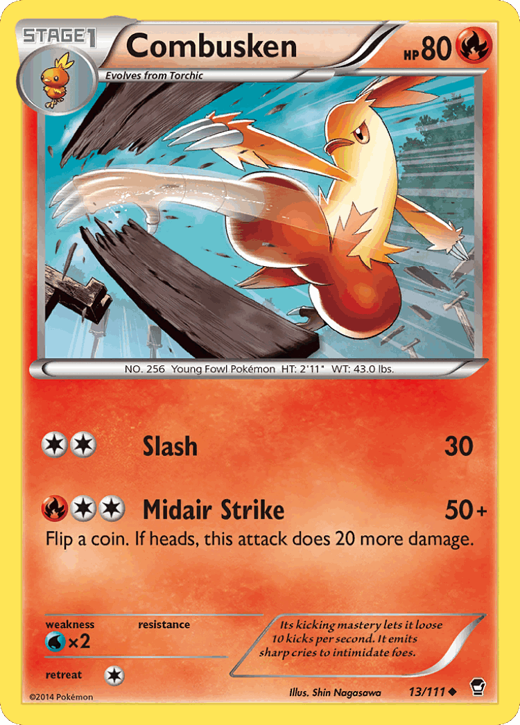Combusken #13 from Furious Fists - Uncommon - Illustrated by Shin Nagasawa