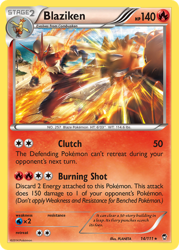 Blaziken #14 from Furious Fists - Rare Holo - Illustrated by PLANETA