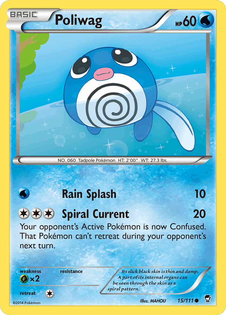 Poliwag #15 from Furious Fists - Common - Illustrated by MAHOU