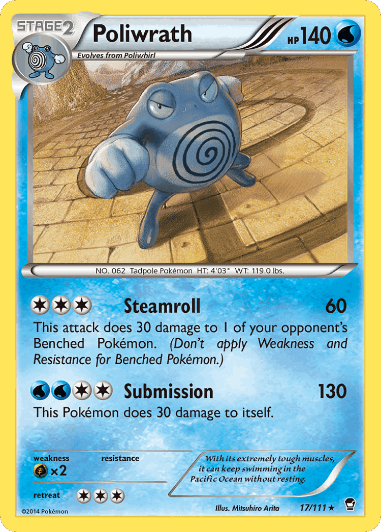 Poliwrath #17 from Furious Fists - Rare Holo - Illustrated by Mitsuhiro Arita