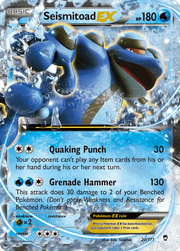 Seismitoad-EX #20 from Furious Fists - Rare Holo EX - Illustrated by Eske Yoshinob