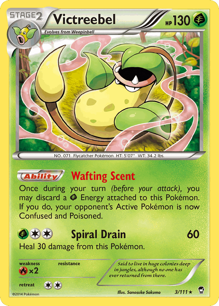 Victreebel #3 from Furious Fists - Rare Holo - Illustrated by Sanosuke Sakuma