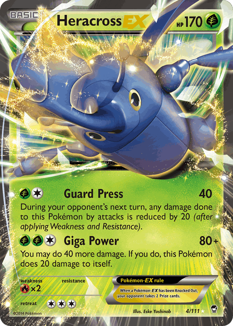 Heracross-EX #4 from Furious Fists - Rare Holo EX - Illustrated by Eske Yoshinob