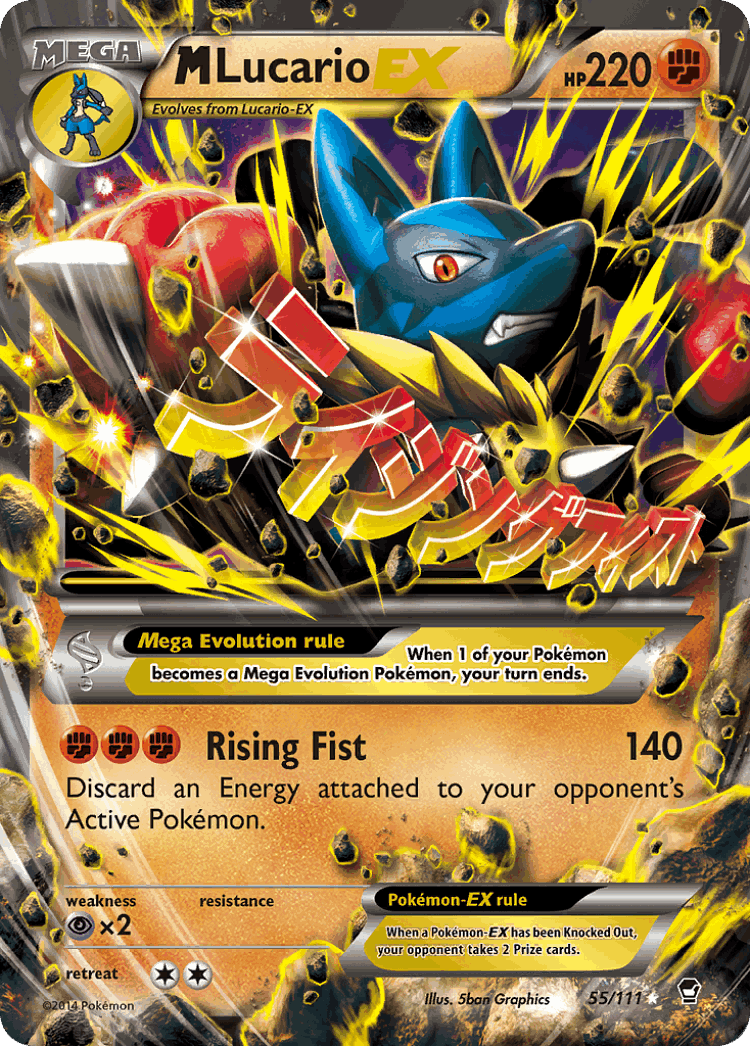 M Lucario-EX #55 from Furious Fists - Rare Holo EX - Illustrated by 5ban Graphics