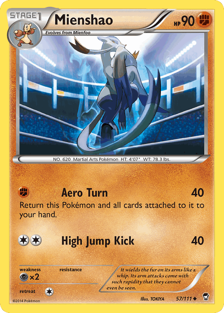 Mienshao #57 from Furious Fists - Uncommon - Illustrated by TOKIYA